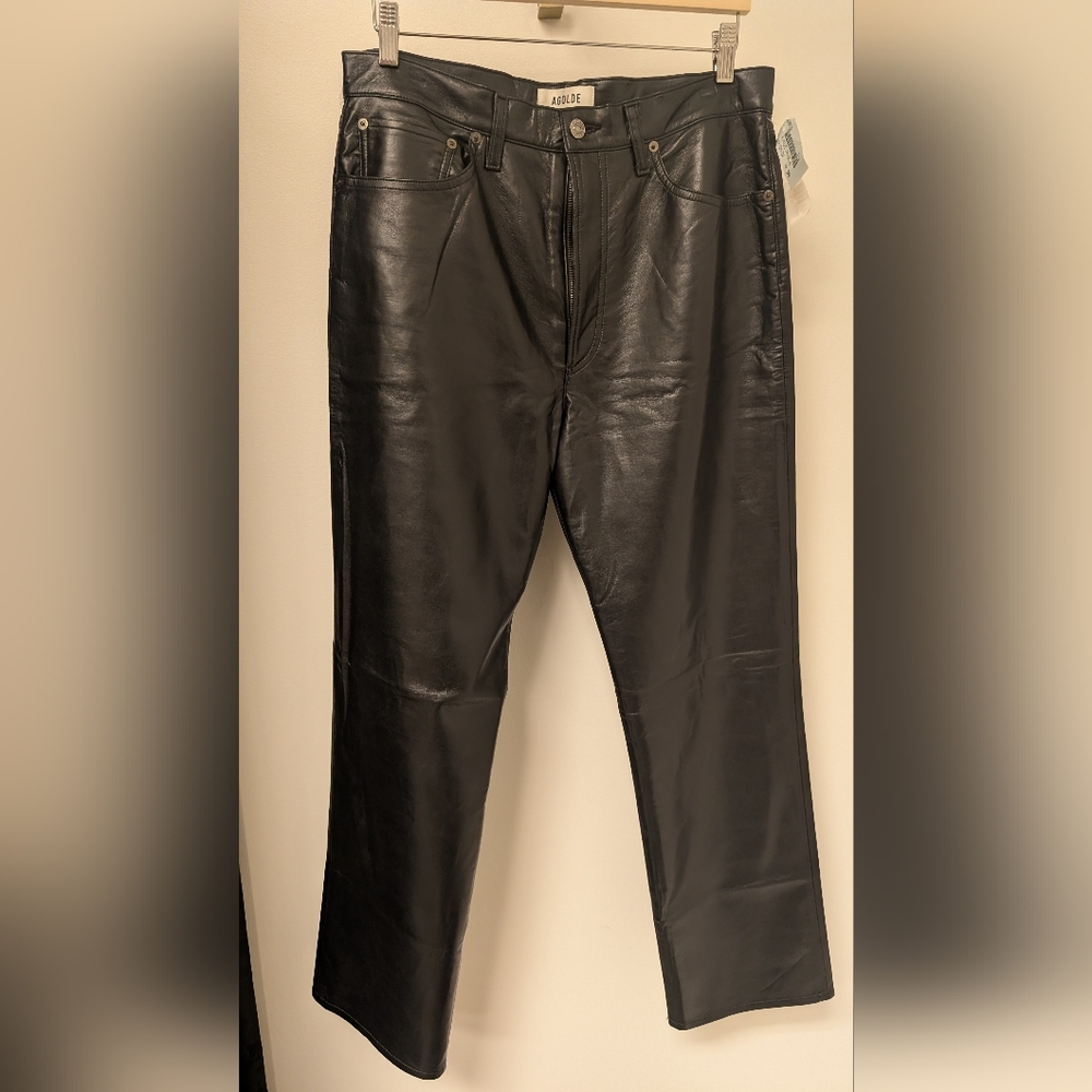 Agolde Women's Black Leather Pants